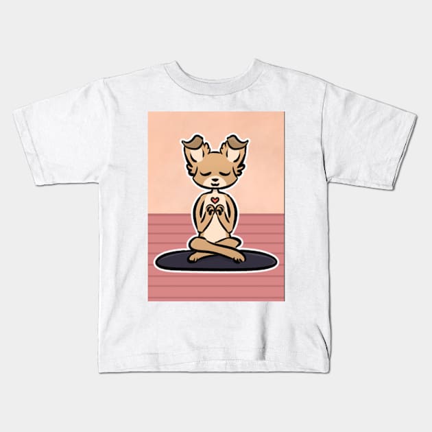 All i need is love and yoga and a dog Kids T-Shirt by d o r r i a n